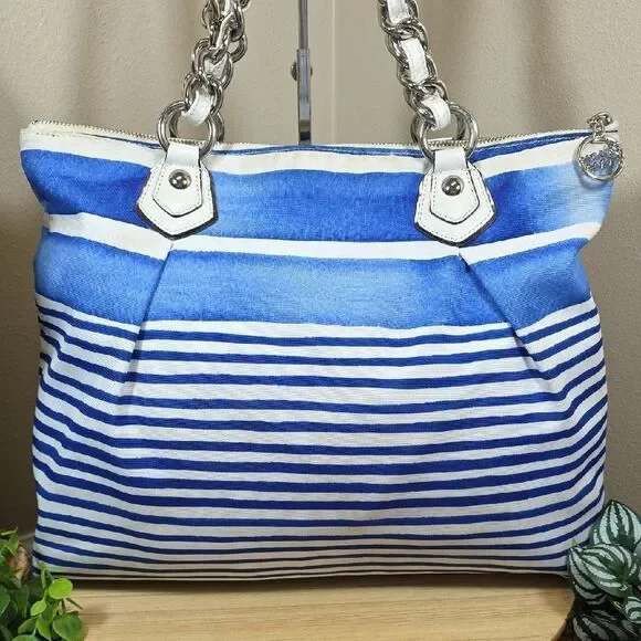 Coach Poppy Nautical Stripe Tote and Matching Wallet - Picture 6 of 16